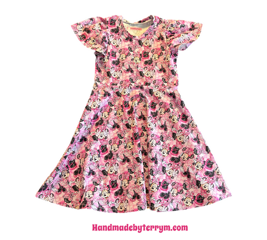 (1644) Pink Mouse Dress - Size 7