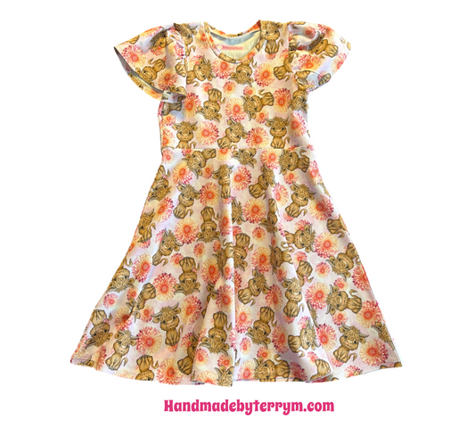 (1639) Cow Dress - Size 7
