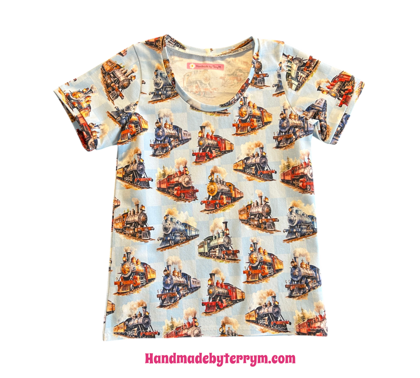 (1633) Steam Locomotive T-Shirt & Shorts Set - Size 6