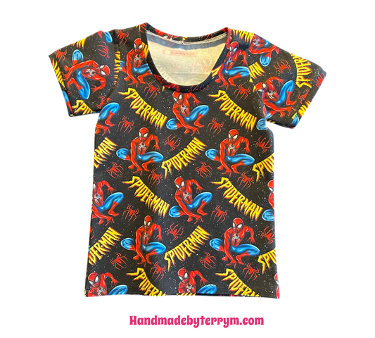 (1635) Spiderdude T-Shirt & Shorts Set - Size 6