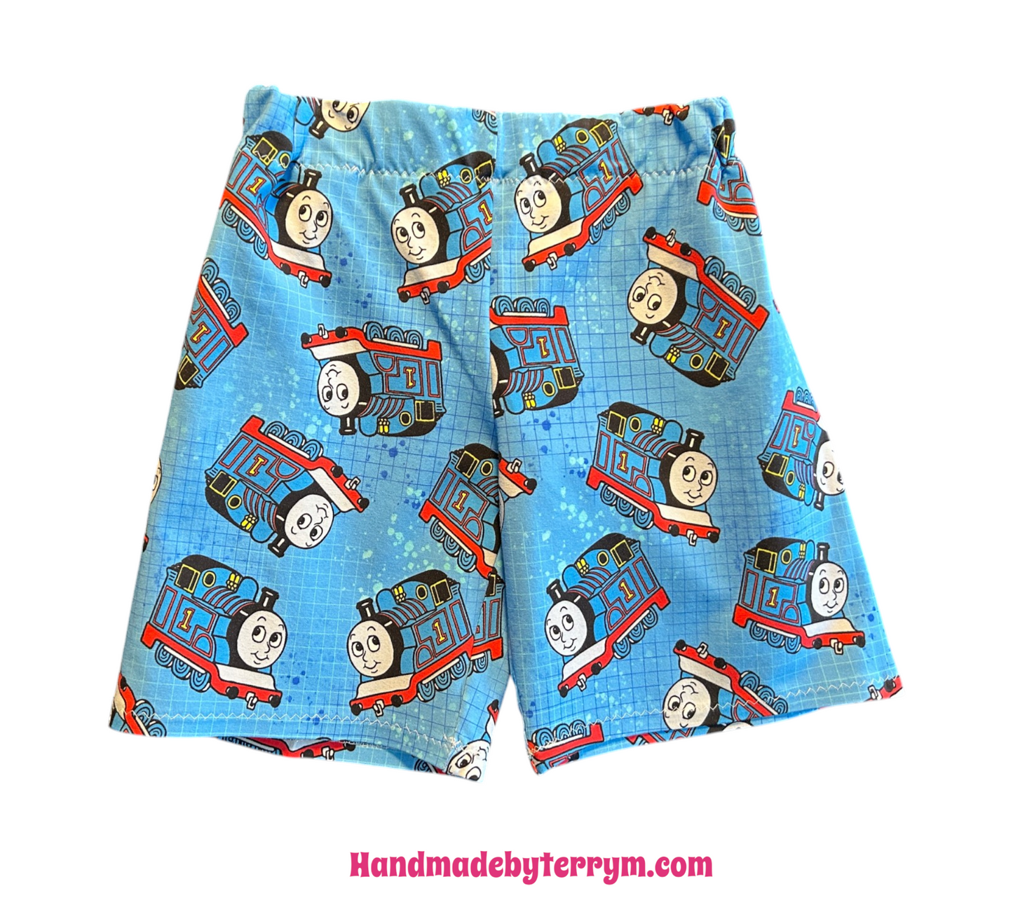 (1627) Blue Train T-Shirt & Shorts Set - Size 4