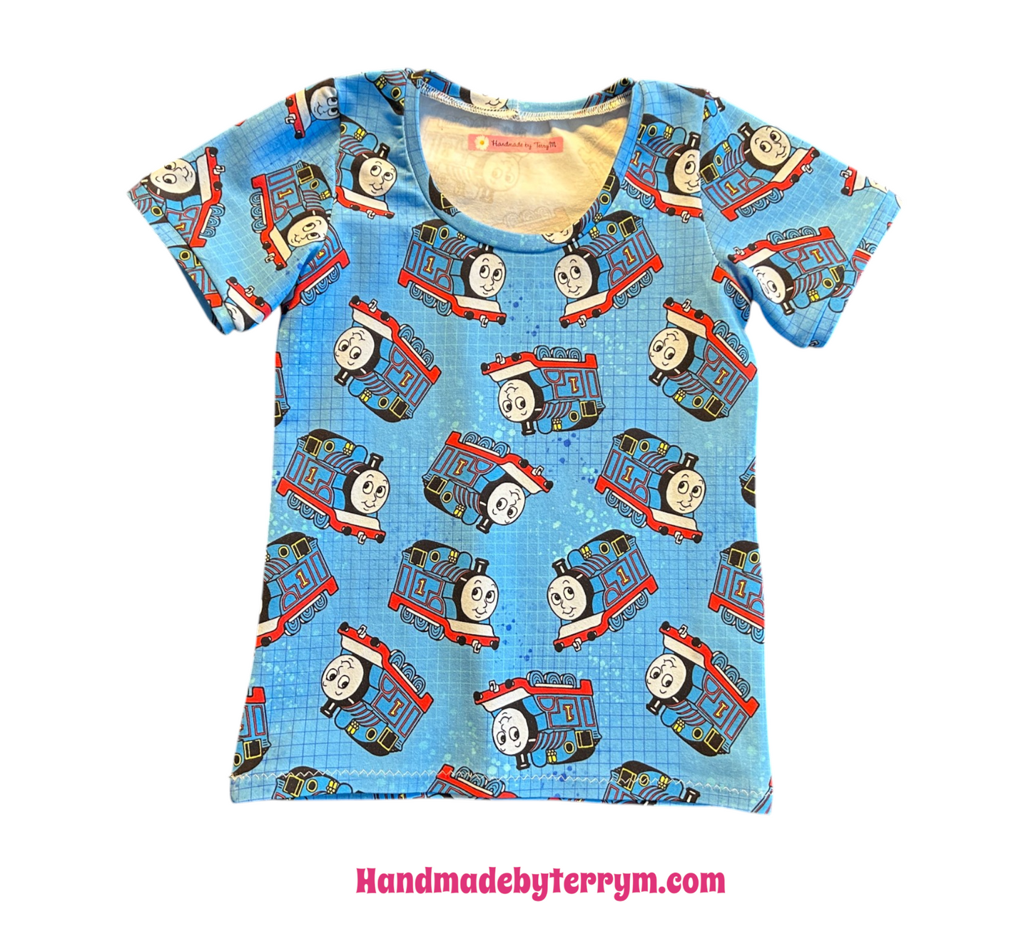 (1628) Blue Train T-Shirt & Shorts Set - Size 5