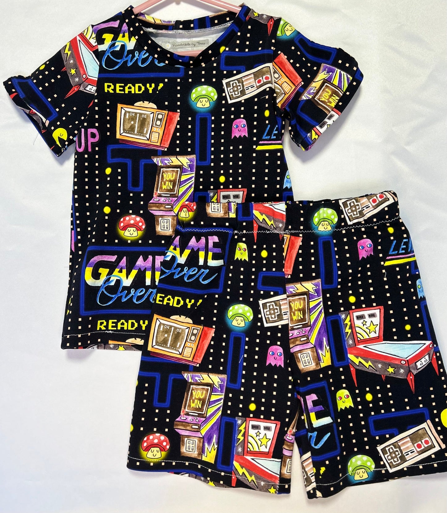 Size 4, boys gamer tshirt and shorts set