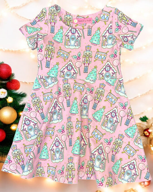 Pink Christmas House Dress - Size 3