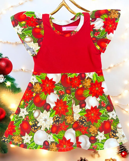 Red Xmas Bauble Dress - Size 2