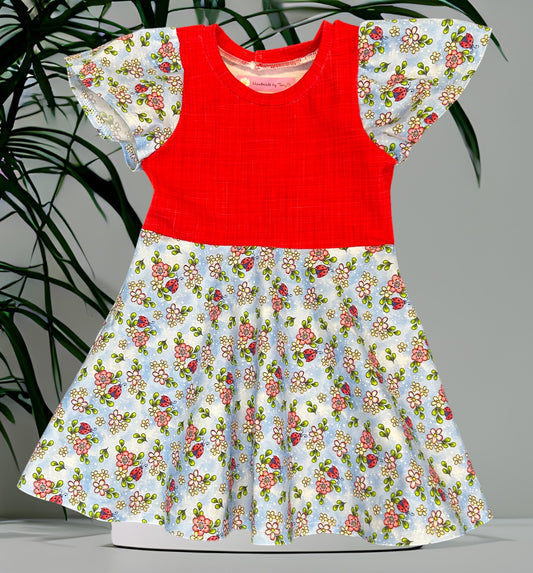 Ladybeetle & Flower Dress - Size 2