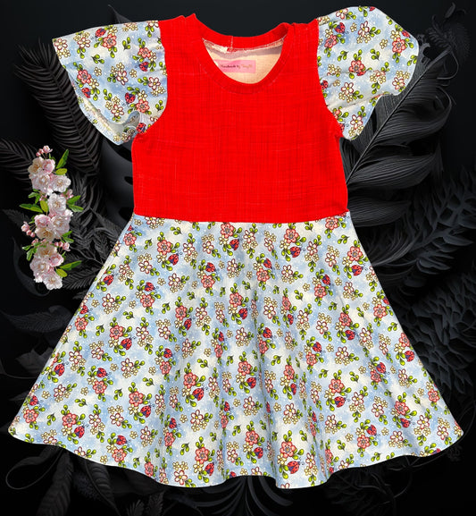 Ladybeetle & Flower Dress - Size 3