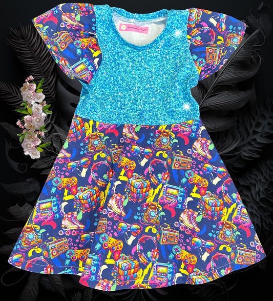 Retro Skates & Games Dress - Size 3