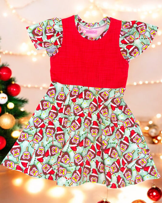 Xmas Bob Ice Cream Dress - Size 6