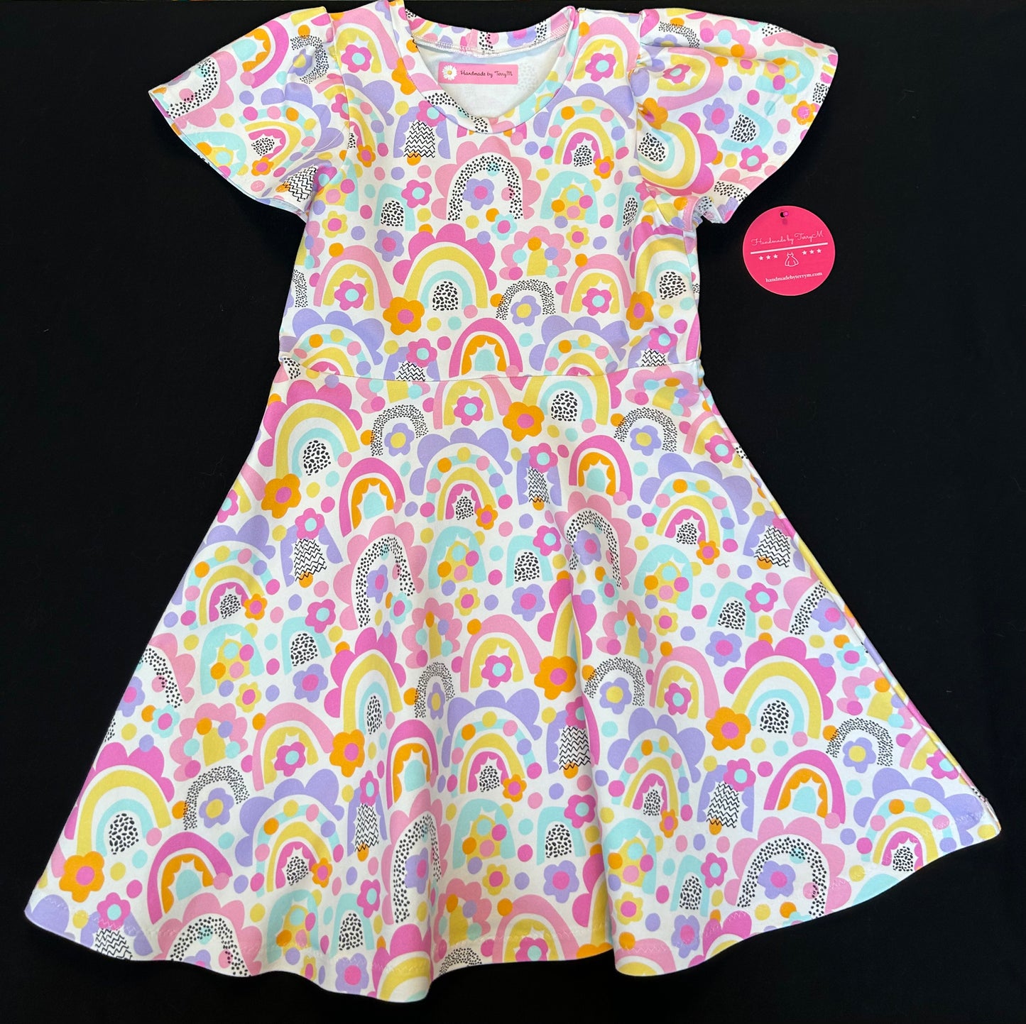 Colourful Rainbows Dress -  Size 6