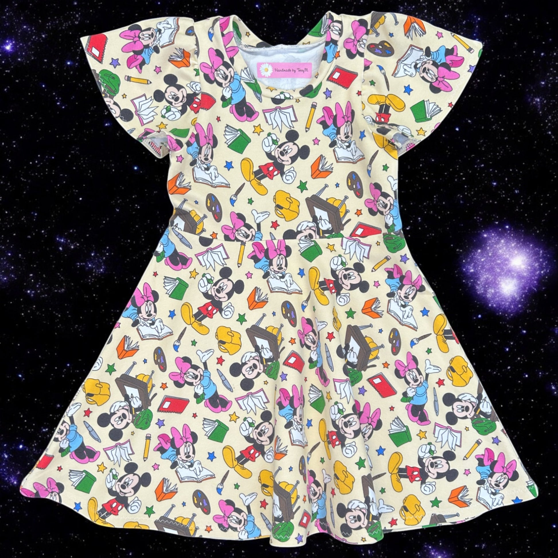 Mouse print girls dress – size 4
Handmade whimsical skater dress
