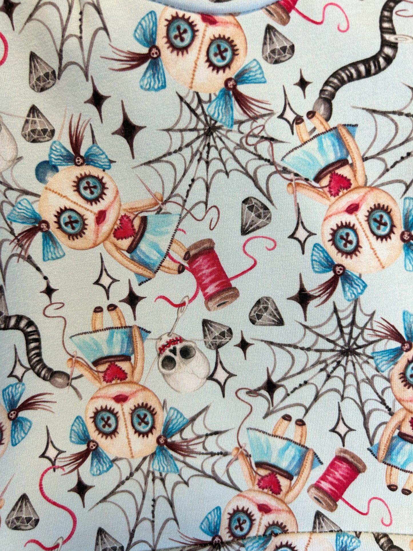 Voodoo doll girls dress  size 3
Handmade quirky skater dress for kids