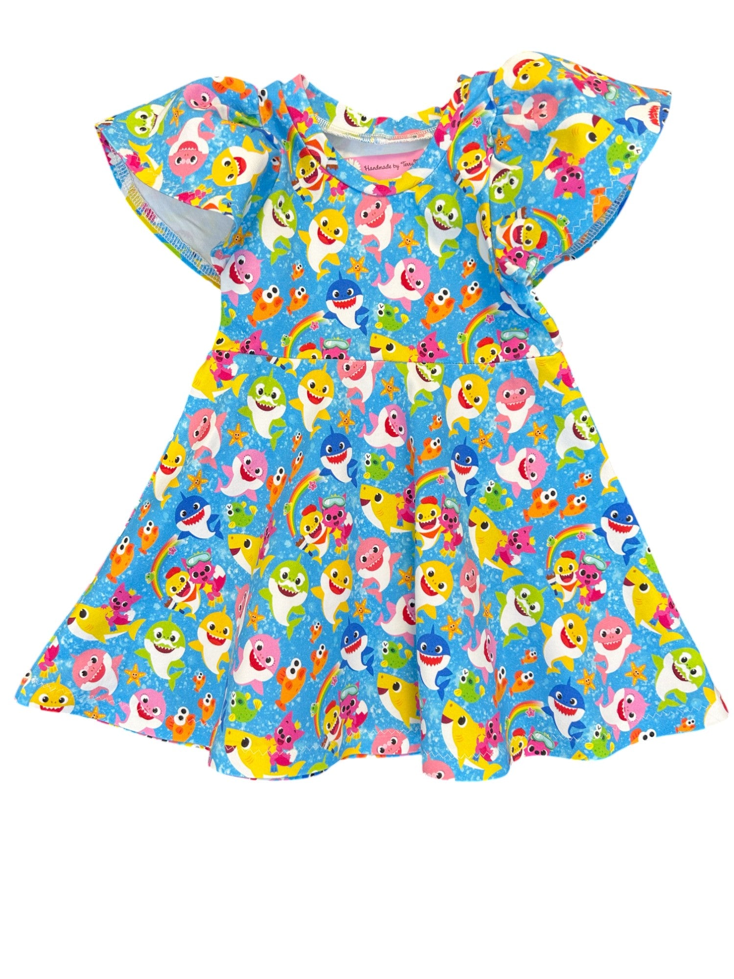Baby shark baby dress – size 1
Handmade undersea skater dress for toddlers
