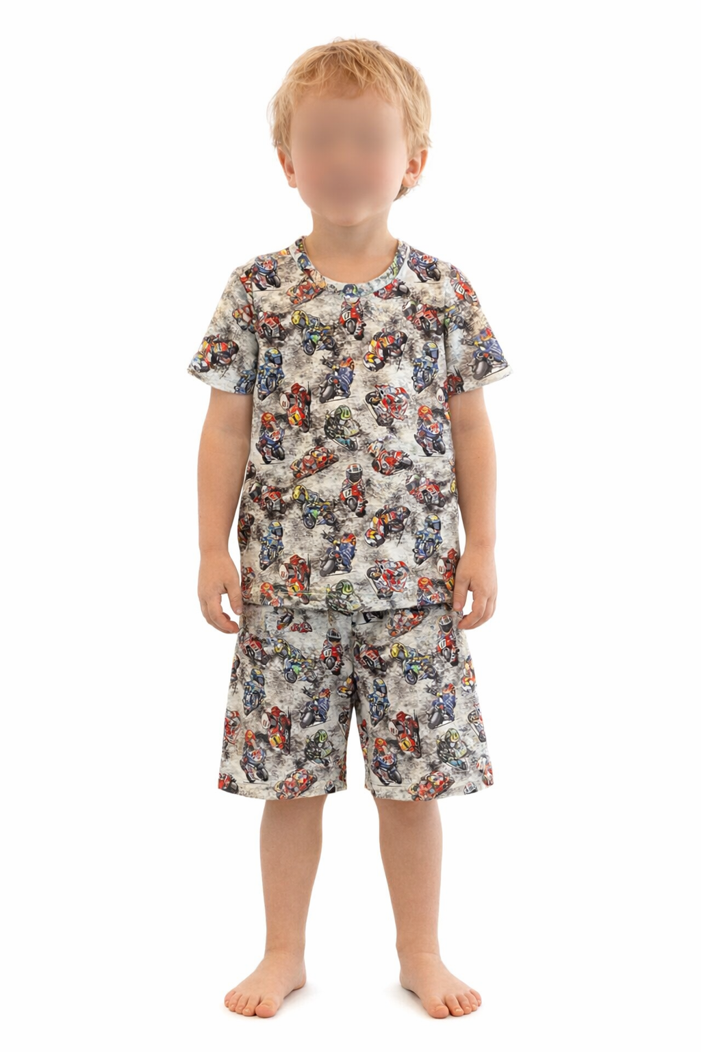 (1552) Motorbikes T-Shirt & Shorts Set - Size 4
