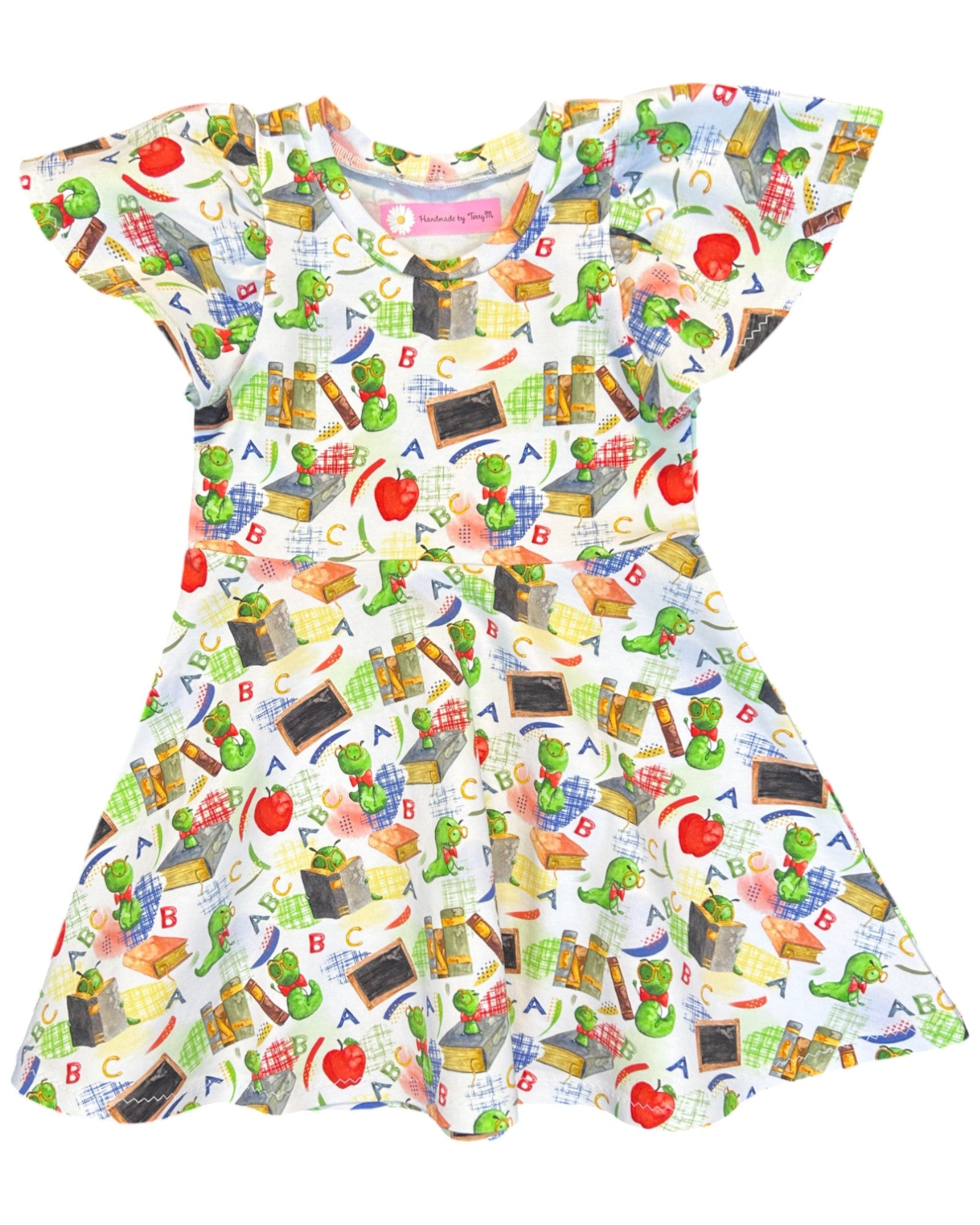 Bookworm girls dress – size 2
Handmade reading themed skater dress
