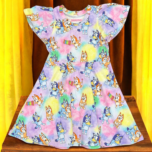 Colourful Bluey Dress  - Size 4