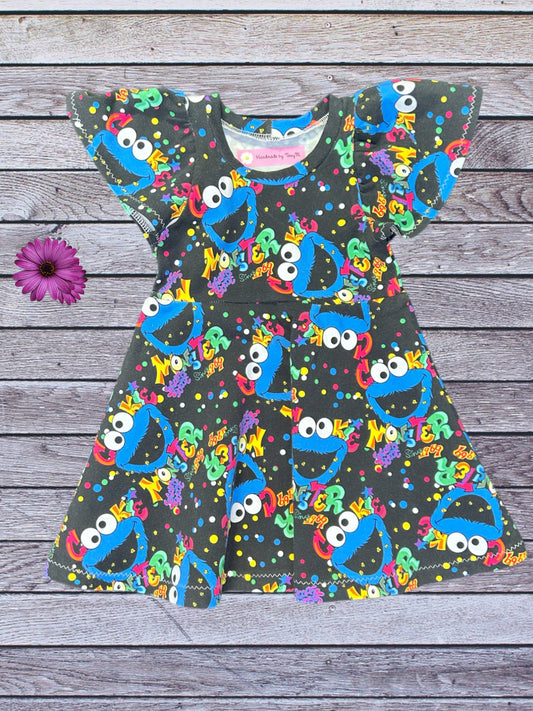 Blue Monster Face Dress - Size 1