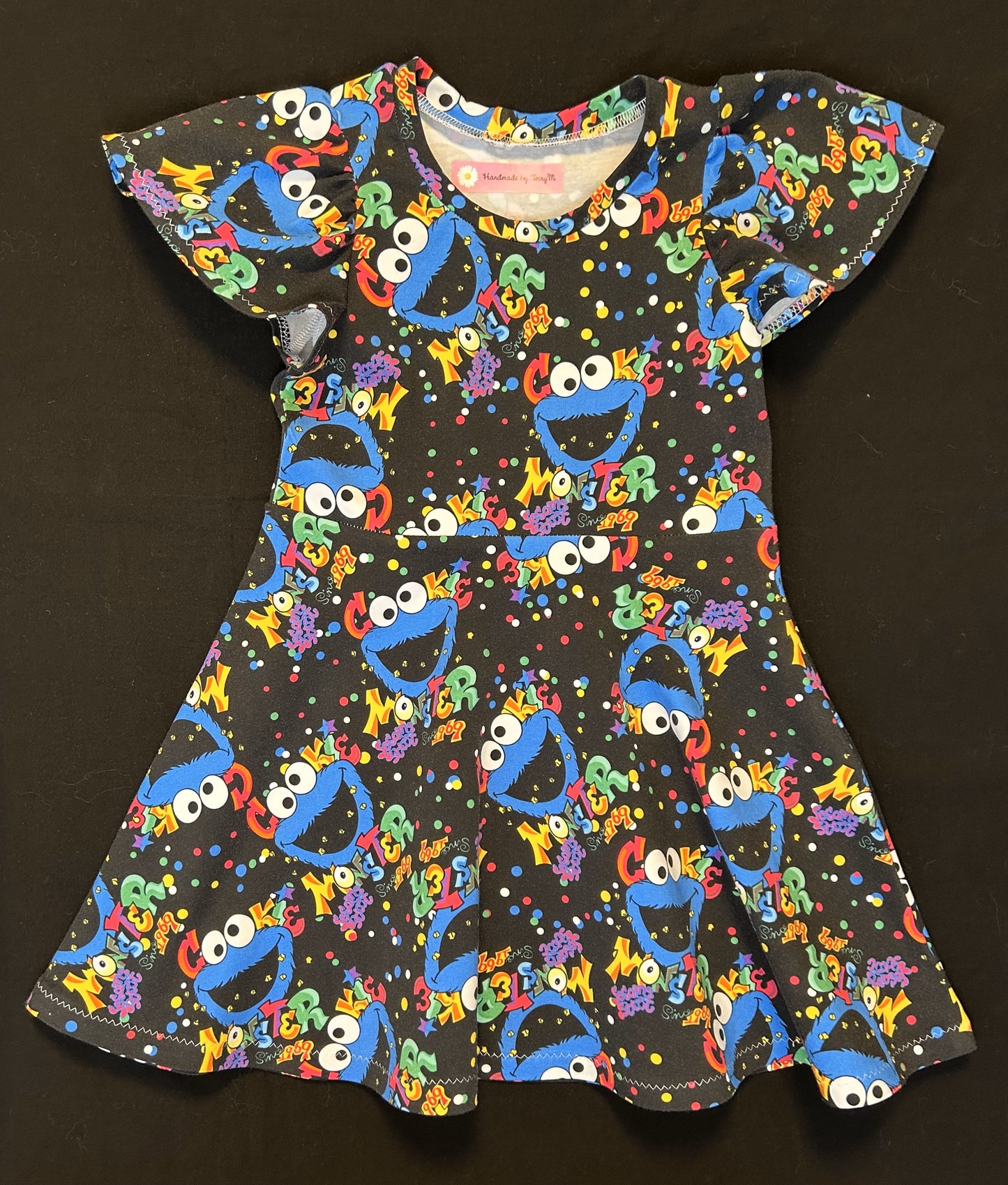 Blue Monster Face Dress - Size 3