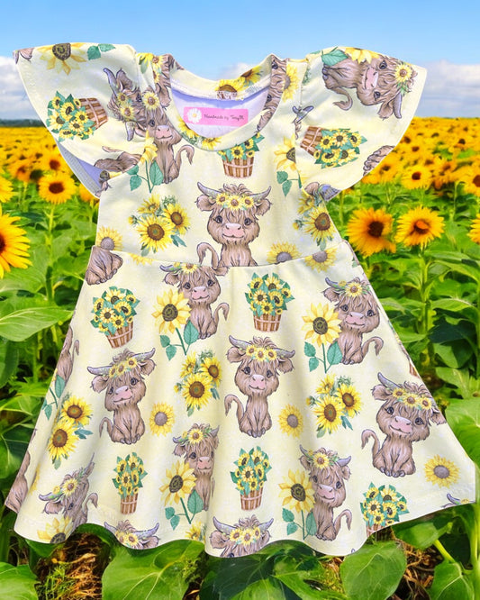 Cows & Sunflowers Dress - Size 1