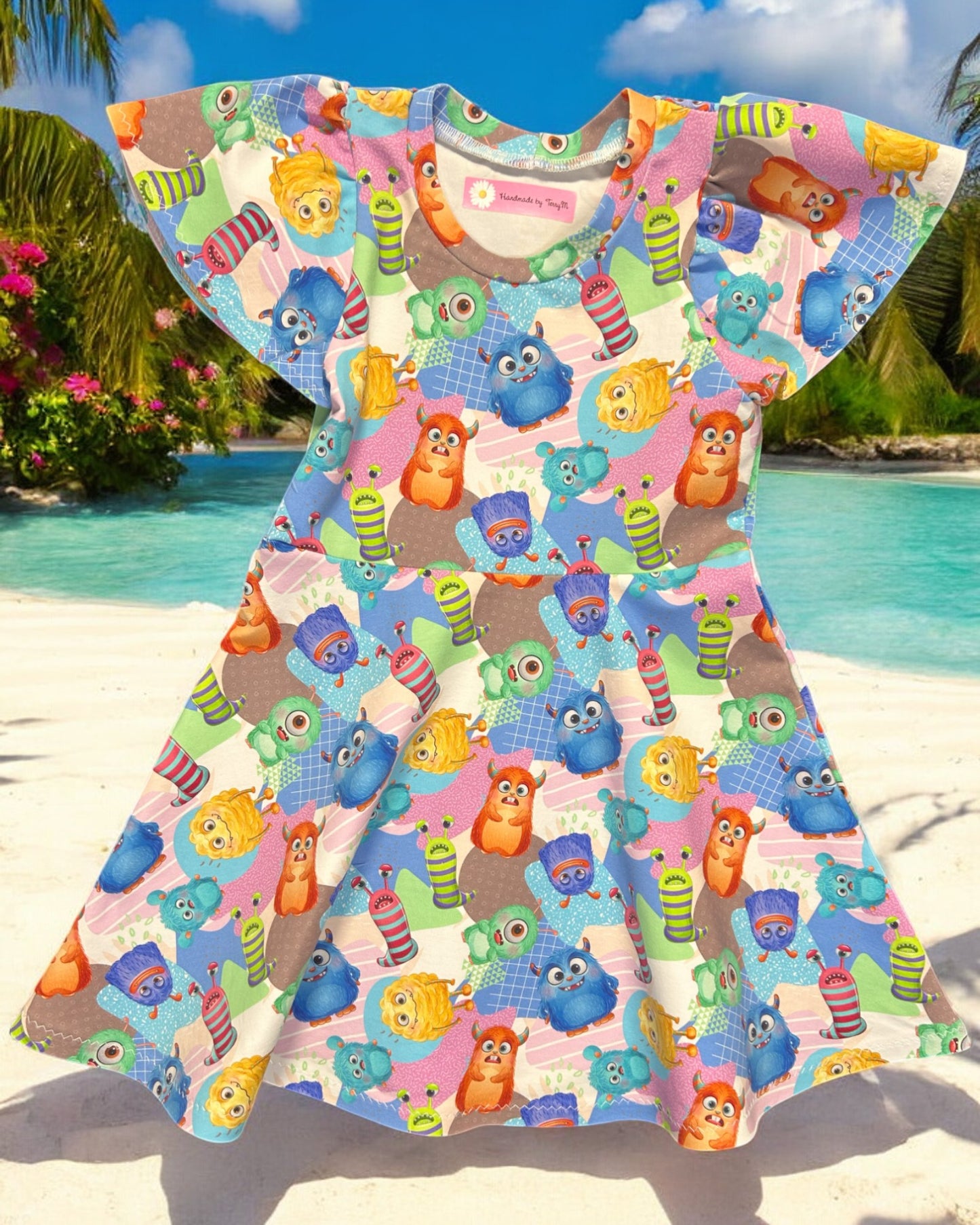 Cute Monster Dress  - Size 3