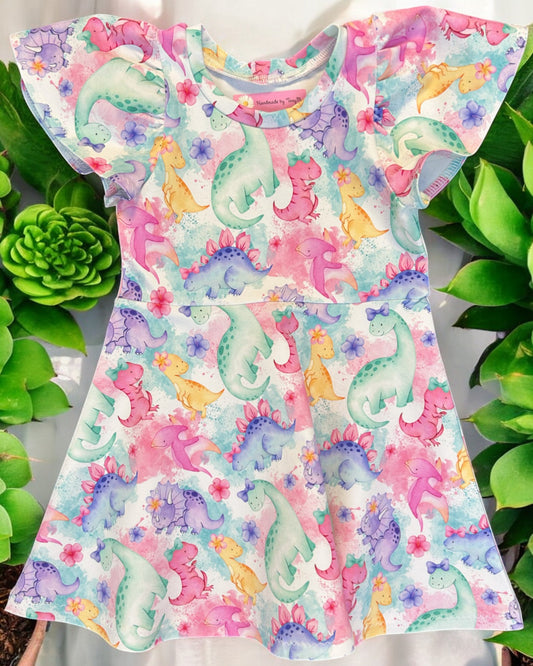 Cute Girl Dino Dress- Size 2