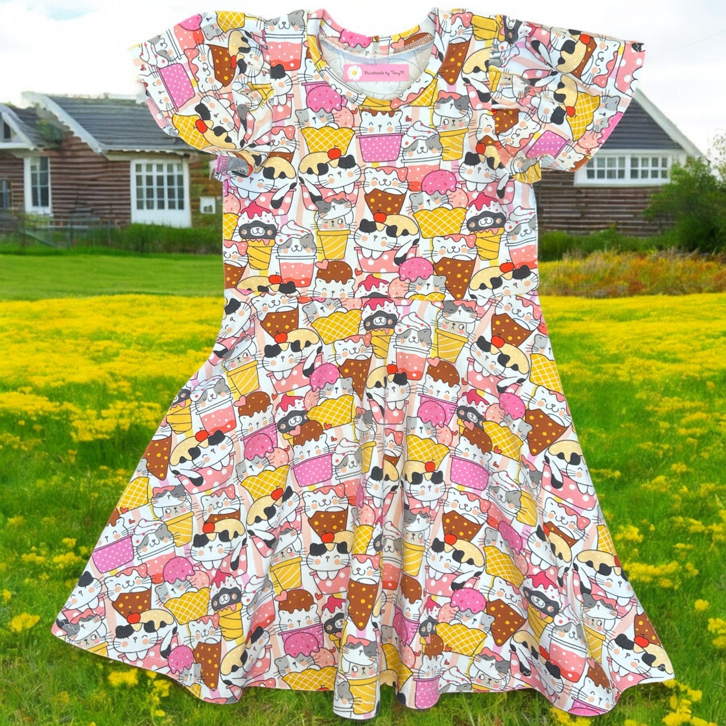 Ice Cream Cat Dress - Size 5