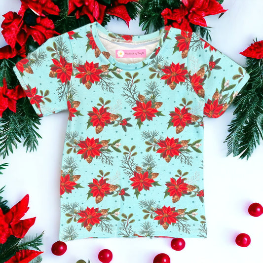 Red Christmas Flower T-Shirt - Size 4