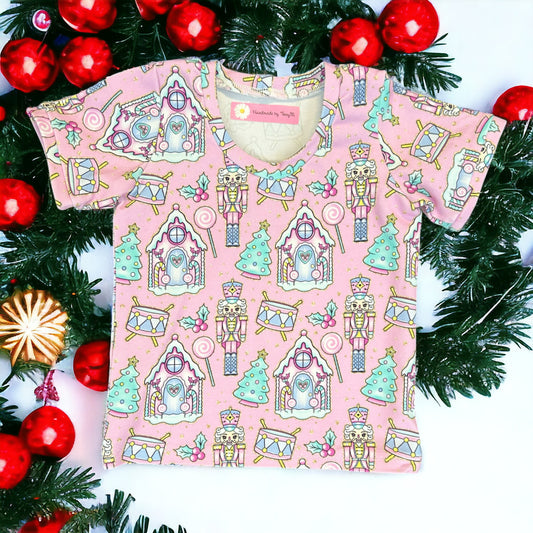 Pink Christmas T-Shirt - Size 1