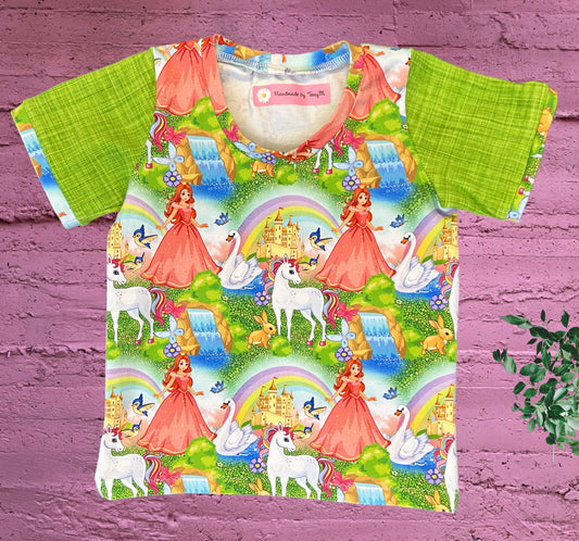 Princess & Unicorn Tshirt  - Size 1