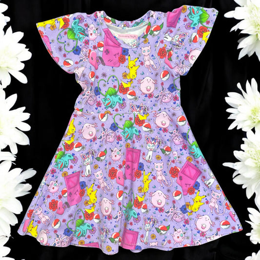 Purple Pokemon Dress - Size 4