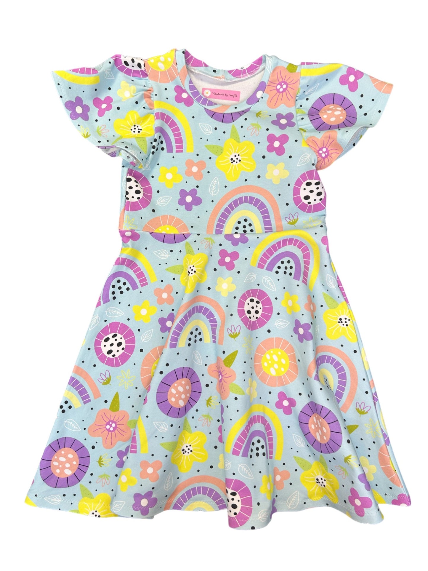 Rainbow & Flowers Dress - Size 7