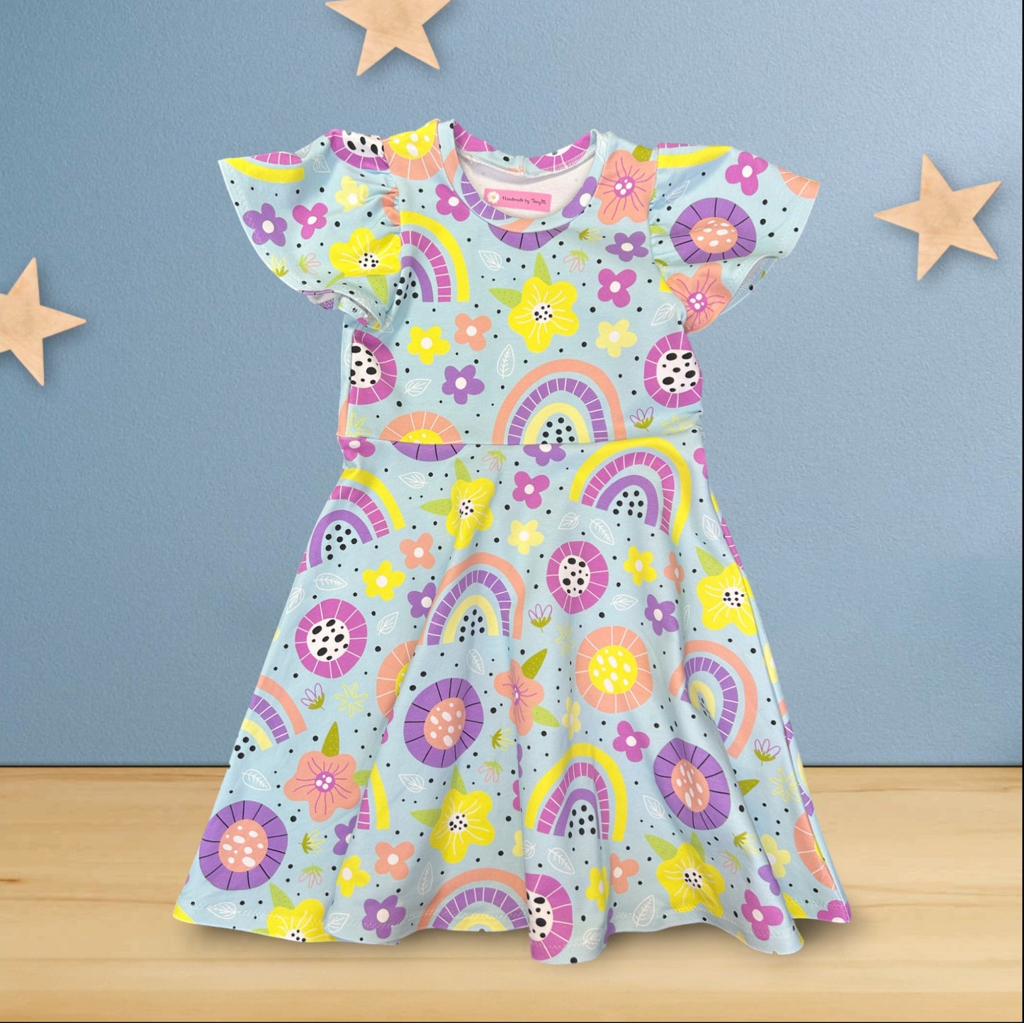 Rainbow & Flowers Dress - Size 7