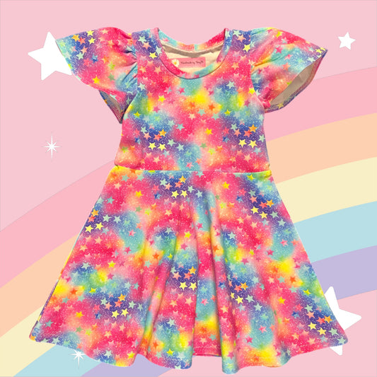 Rainbow Stars Dress- Size 3