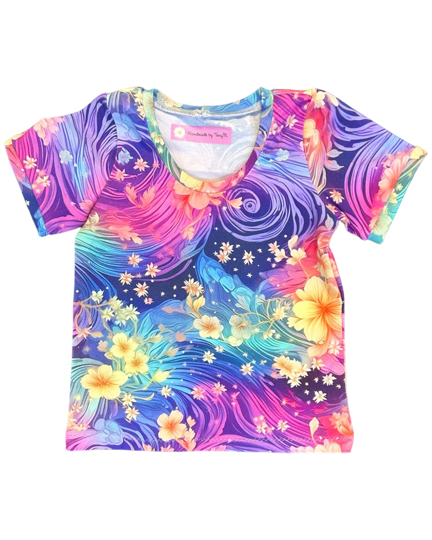 Swirly Flowers T-shirt - Size 1